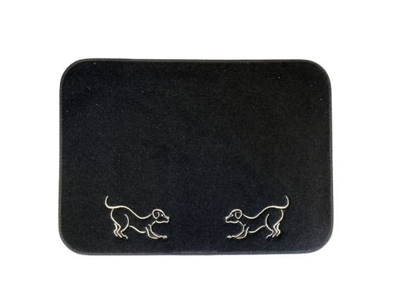 Black Playing Dogs Pet Mat