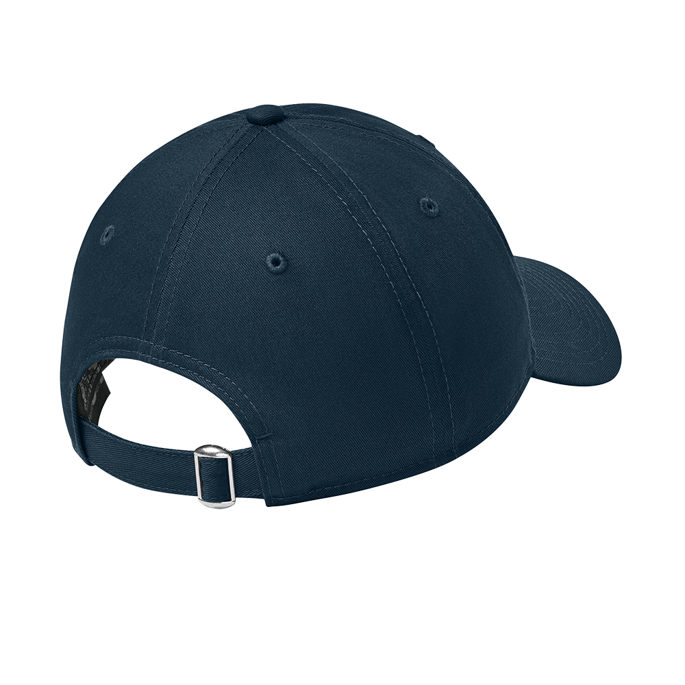 Navy blue baseball cap on a white background