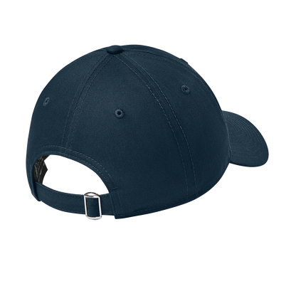 Navy blue baseball cap on a white background