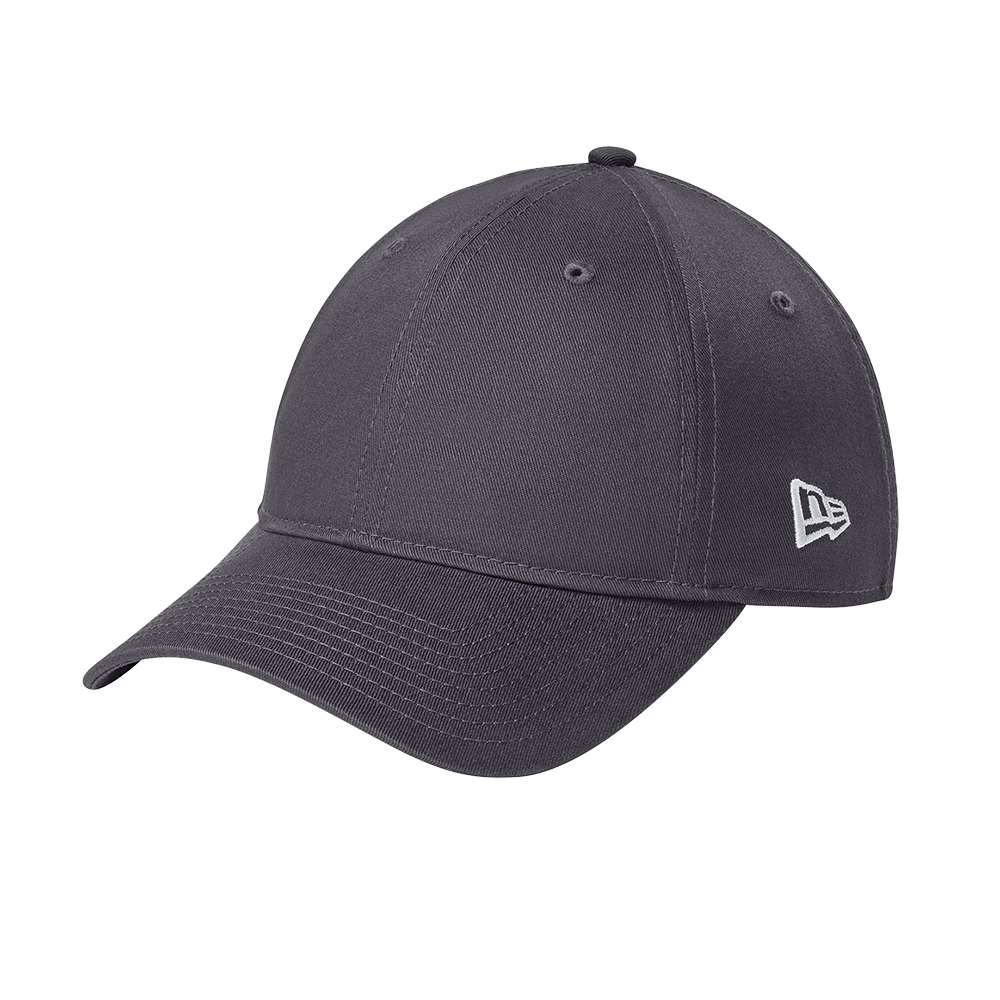 gray cap with a New Era logo on a white background