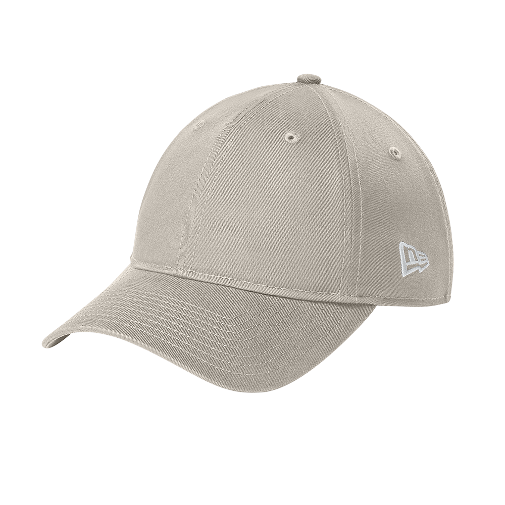 Beige cap with a brand logo on a white background
