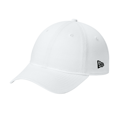 White baseball cap with a small logo on a white background