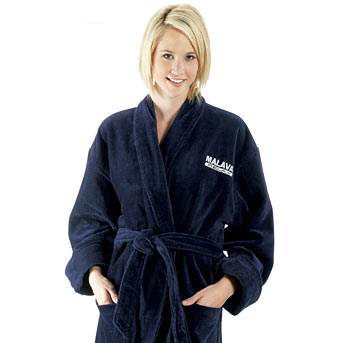 Terry Velour Shawl Collar Robe - Custom Embroidered